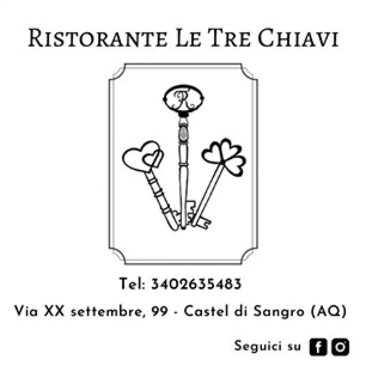 Banner Ristorante Le Tre Chiavi 306 per 306 pixel